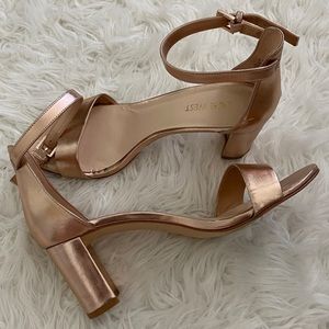 Nine West Metallic Rose Gold Nora Block Heel